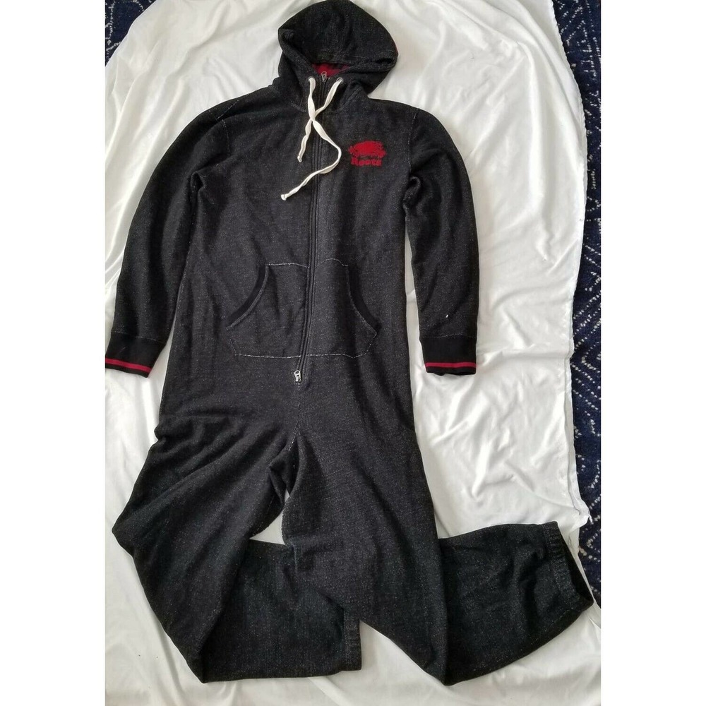 Roots Canada Cabin OnePiece Grey Hooded Union Suit